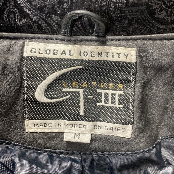 Vintage Global Identity Leather Trench Coat Paisley Trim Size Medium 80s - Picture 8 of 14